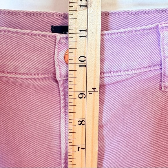 Express Womens 12R Cropped Flare Jeans Pastel Purple High Rise Stretch Wide Leg - Picture 9 of 15